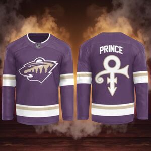 Authentic Sealed NHL Minnesota Wild X Prince Night Purple Gold Jersery Size XL